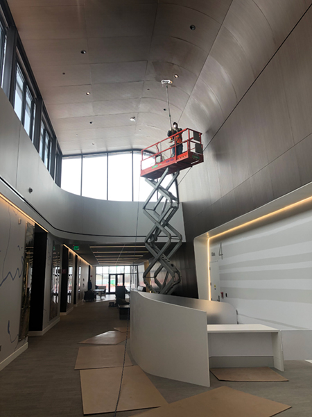 hospital ceiling panel cleaning