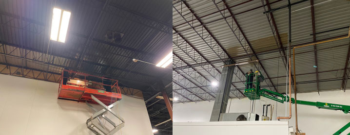 machine shop ceiling cleaning
